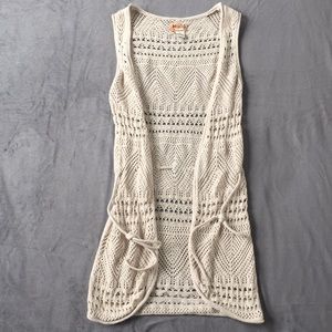 Mudd Boho Macrame Flowy Sleeveless Cardigan